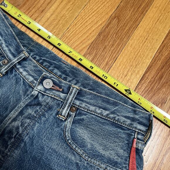 Kapital Red Stripe Blue Denim Jeans 28” x 31” Made in Japan Americana Button Fly - Picture 6 of 14